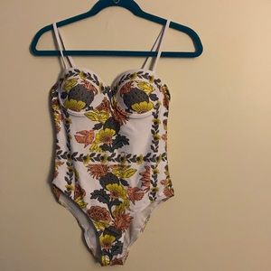 Pineapple print underwire swimsuit